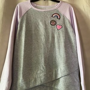 Cozy Crewneck with lavender and gray!